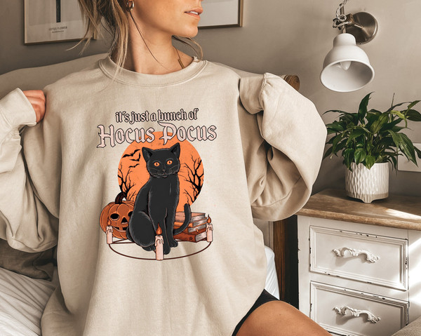 Cat Sweater, Halloween Black Cat Sweatshirt, Cat Lover Shirt, Spooky Season Cat Shirt, Halloween Cat Shirt, Halloween Gifts for Cat Lovers - 1.jpg