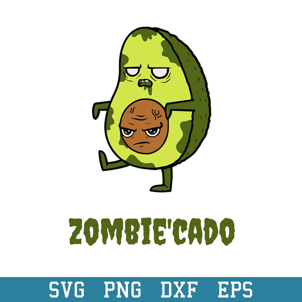 Scary Zombie Zombie’cado Svg, Halloween Svg, Png Dxf Eps Digital File.jpeg