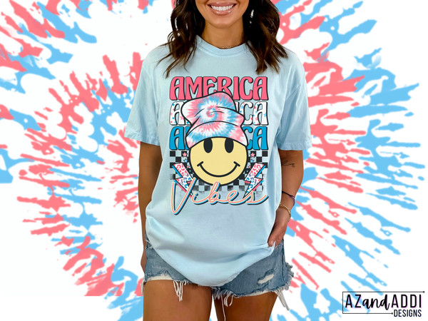 Retro 4th of July smiley png for sublimation, America vibes png, retro smiley face beanie png, digital download, front and back design - 3.jpg