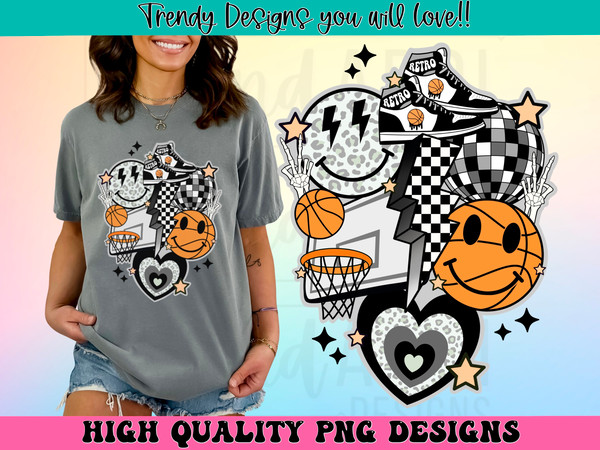 Retro basketball png, basketball sublimation design, black and white basketball png, basketball smiley face png, basketball vibes png - 1.jpg