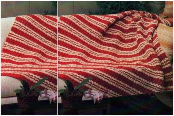 Digital  Vintage Crochet Pattern Afghan Colorado Stripes  Country Home Decor  English PDF Template.jpg