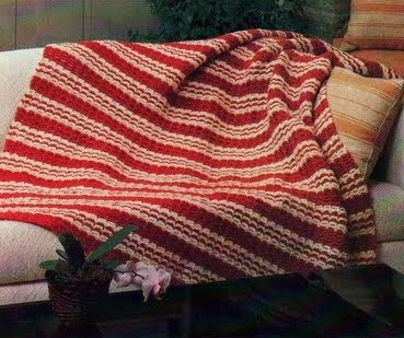 Digital  Vintage Crochet Pattern Afghan Colorado Stripes  Country Home Decor  English PDF Template (2).jpg