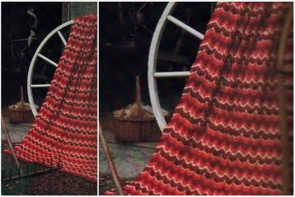 Digital  Vintage Crochet Pattern Afghan Ripple Fall Leaves  Country Home Decor  English PDF Template.jpg