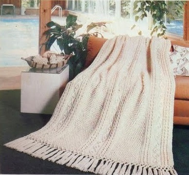 Digital  Vintage Crochet Pattern Afghan Fisherman Irish Mist  Country Home Decor  English PDF Template (2).jpg