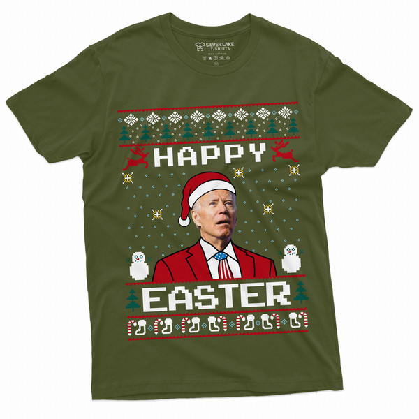 Christmas Funny Political T-shirt  Happy Easter Merry Christmas Biden Funny Tee shirt  Christmas Ugly Sweater pattern tee - 4.jpg
