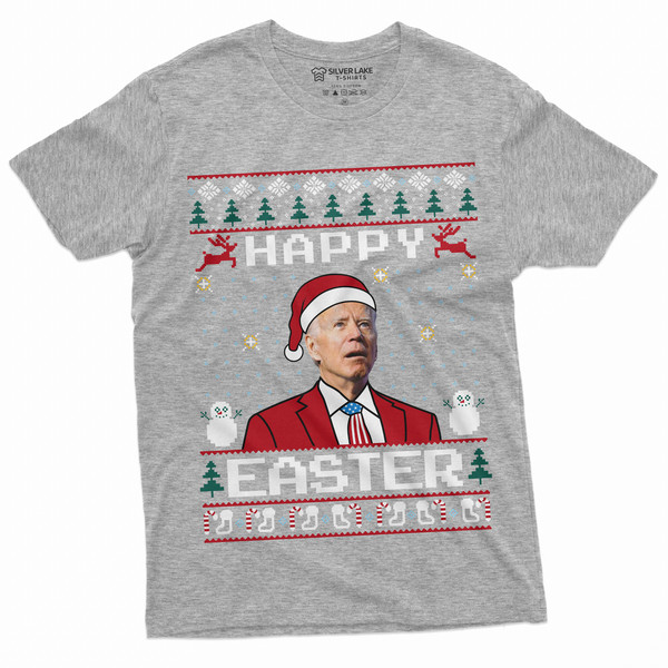 Christmas Funny Political T-shirt  Happy Easter Merry Christmas Biden Funny Tee shirt  Christmas Ugly Sweater pattern tee - 5.jpg