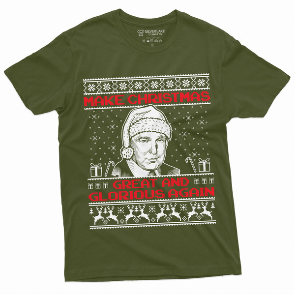 Make Christmas Great and glorious Again Trump Christmas presidential Elections Tee shirt Men's Xmas Ugly sweater party Tee Shirt - 4.jpg
