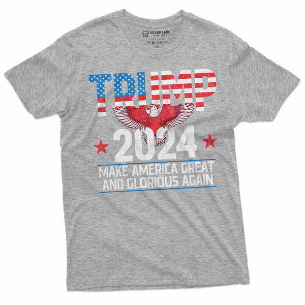 Men's Trump 2024 Make America Great and Glorious T-shirt Donald Trump for president elections Political USA Tee Shirt - 3.jpg