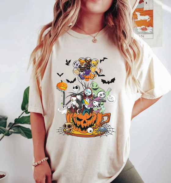 Nightmare Tea Cup Balloon Comfort Colors® Shirt, Disney Balloon Halloween Shirt, Nightmare Spooky Season Shirt, Disney Halloween Party Shirt - 1.jpg