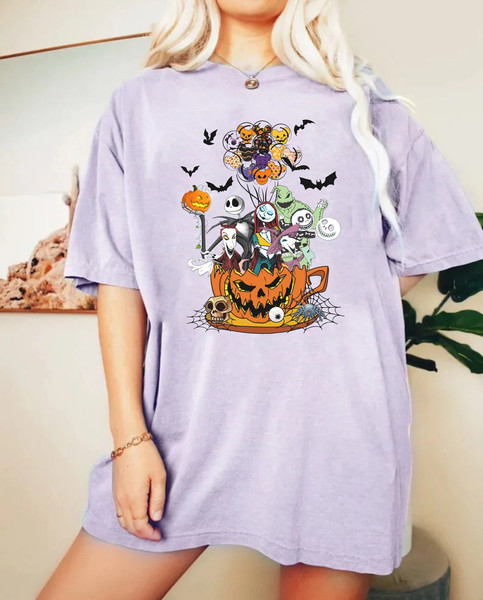Nightmare Tea Cup Balloon Comfort Colors® Shirt, Disney Balloon Halloween Shirt, Nightmare Spooky Season Shirt, Disney Halloween Party Shirt - 4.jpg