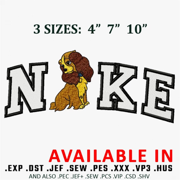 Dog x nike logo embroidery design