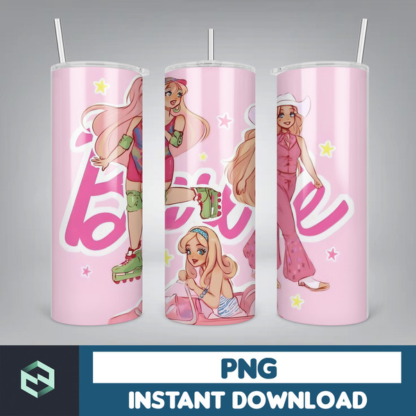 Barbie Tumbler, Barbie Tumbler PNG, Barbie Sublimation Wraps, Digital Download (30).jpg
