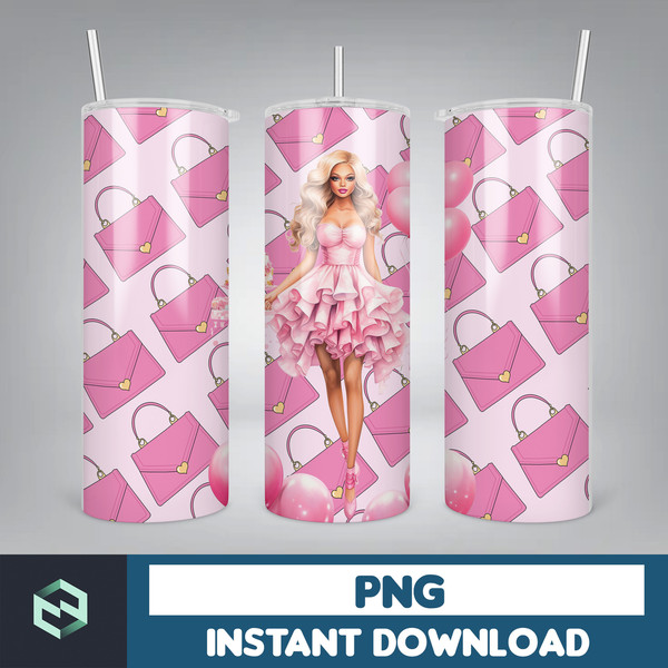 Barbie Tumbler, Barbie Tumbler PNG, Barbie Sublimation Wraps, Digital Download (40).jpg
