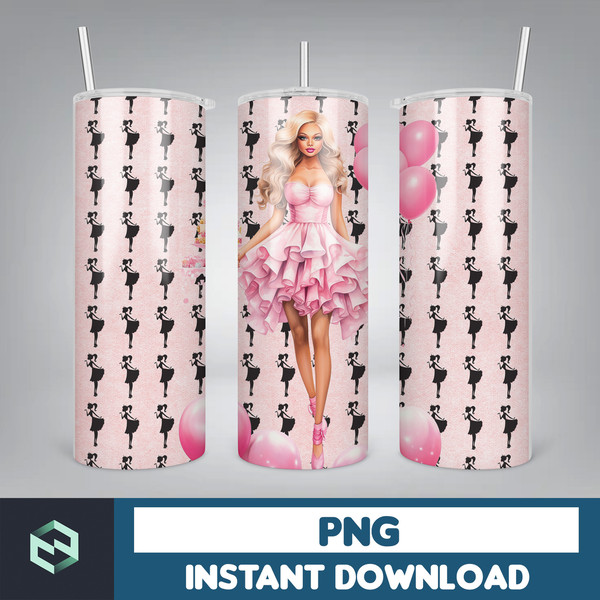 Barbie Tumbler, Barbie Tumbler PNG, Barbie Sublimation Wraps, Digital Download (43).jpg
