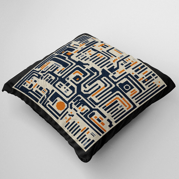 cross stitch pattern cushion mid century modern