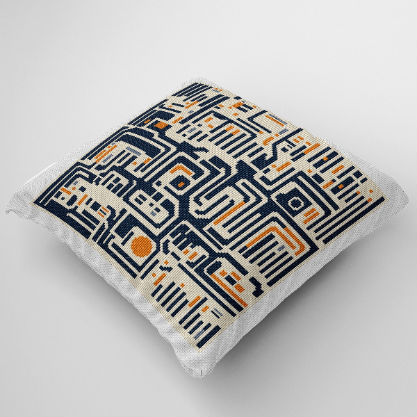 cross stitch pattern pillow geometric