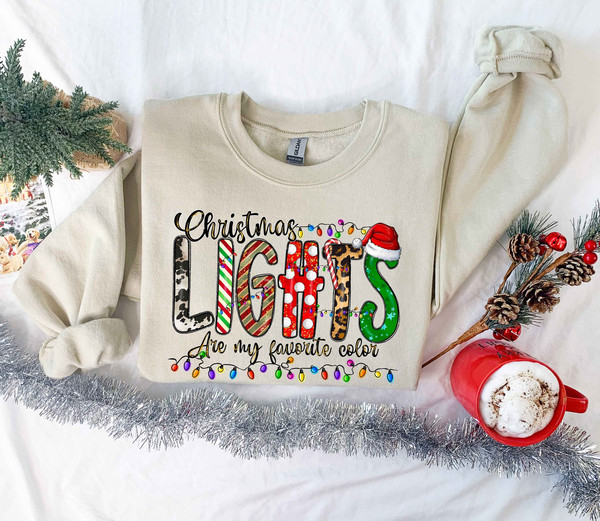 Christmas Light Sweatshirt, Christmas Sweater, Favorite color is Christmas Light, Holiday Sweatshirt, Winter Hoodies, Christmas Gift - 1.jpg