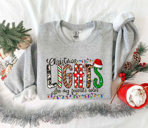 Christmas Light Sweatshirt, Christmas Sweater, Favorite color is Christmas Light, Holiday Sweatshirt, Winter Hoodies, Christmas Gift - 2.jpg