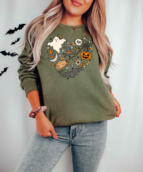 Halloween Doodles Hearth Shirt Gift For Halloween Moms, Cute Halloween Tshirt, Halloween Sweatshirt, Pumpkin Sweatshirt, Halloween Witch Tee - 2.jpg