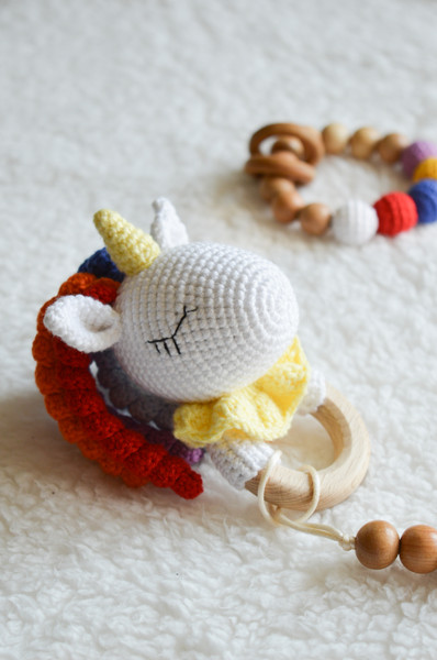 unicorn crochet rattle new mom gift.jpg