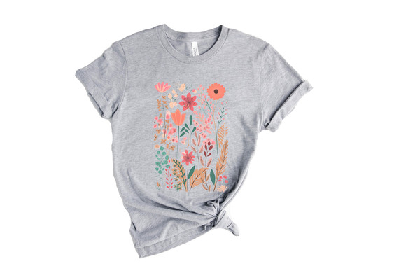 Flower Shirts,Aesthetic Wild Flower Shirt, Botanical Floral,Minimalist Shirts for Women,Botanical Shirt, Nature Lover Shirt,Ladies Shirts - 3.jpg
