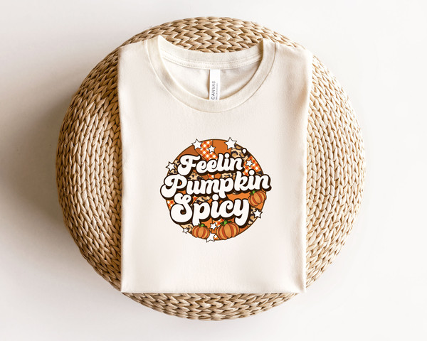 Pumpkin Spicy Shirt,2023 Happy Halloween,Retro Spooky Season ,Ghost Halloween Shirt, Fall Sweatshirt for Women, Womens Halloween Sweatshirt - 2.jpg