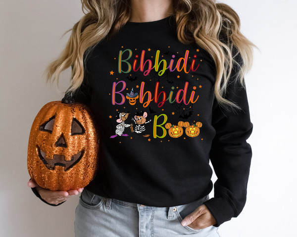 Bibbidi Bobbidi Boo Halloween Sweatshirt, Jaq And Gus Halloween Hoodie, Mickey Pumpkin Shirt, Disney Halloween Shirt, Fairy Tale Sweatshirt - 5.jpg