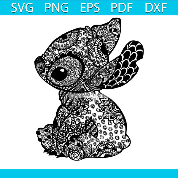 Coloriage Stitch Mandala Svg, Lilo And Stitch Svg, Disney Sv