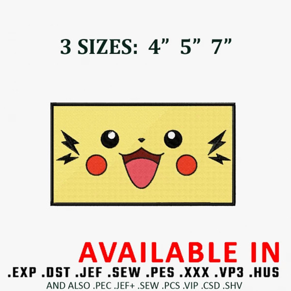 Pikachu frame embroidery design