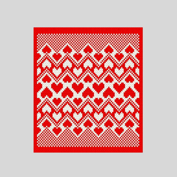 loop-yarn-finger-knitted-hearts-zigzag-blanket-4