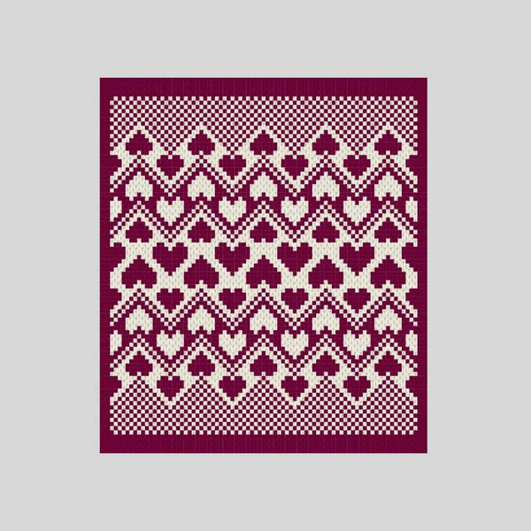 loop-yarn-finger-knitted-hearts-zigzag-blanket-6