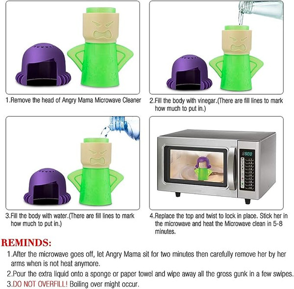 1 Hot Angry Mama Oven Steam Microwave Cleaner Easily Cleans