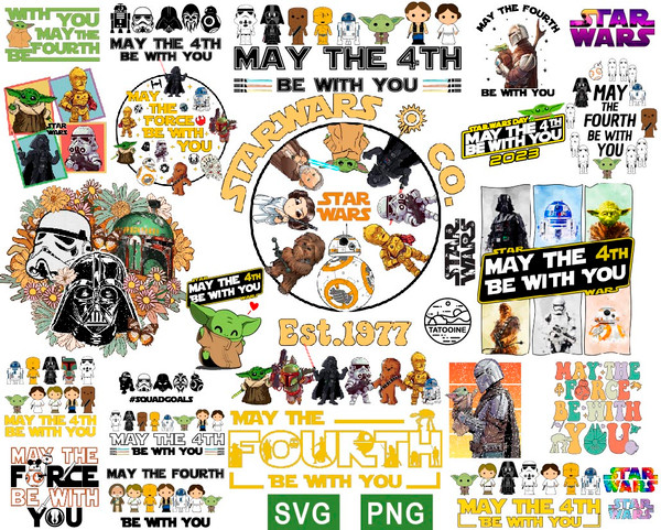 Star Wars May The 4th Be With You Svg Png Bundle