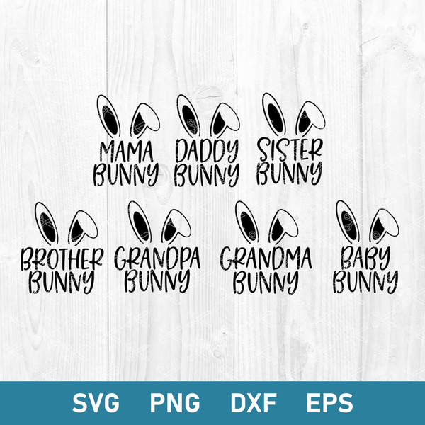 Easter Bunny Family Bundle Svg, Easter Family Svg, Bunny Svg, Rabbit Svg, Png Dxf Eps Digital File.jpg
