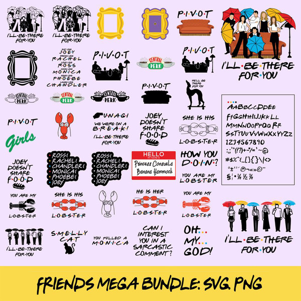 Friends Mega Bundle Svg, Friends TV Show Svg, Friends Svg, Png Digital File.jpg