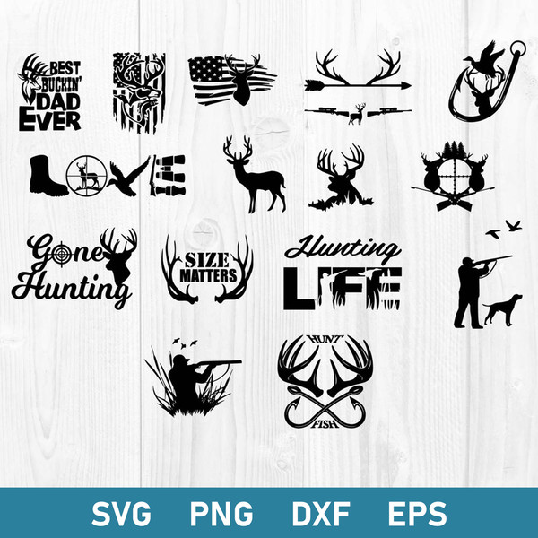 Hunting Bundle Svg, Hunting Svg, Deer Hunter Svg, Png Dxf Eps File.jpg