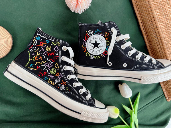 Embroidered Converse Chuck Taylors 1970s Custom Converse Math Formula Embroidery Pattern Embroidered Logo Color TexturesBest For Gifts - 4.jpg