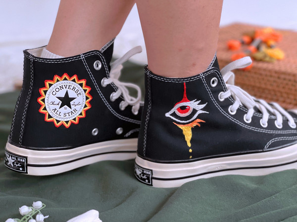 Embroidered Converse Chuck Taylors 1970sCustom Converse Eyes And Lips Embroidered Logo SunConverse High TopsEmbroidered SymbolBest Gift - 1.jpg