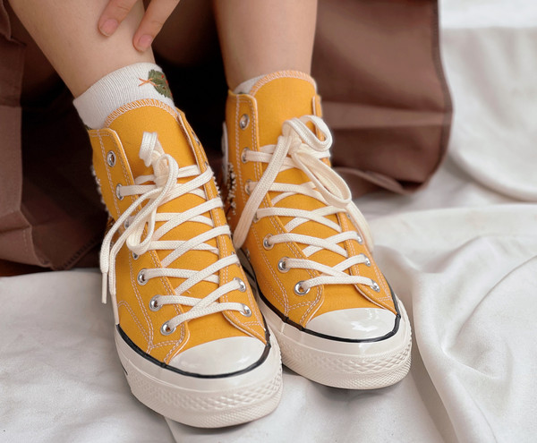 Embroidered ConverseConverse High Tops Chuck Taylors 1970sCustom Converse White DandelionEmbroidered LogoFlower ConverseCustom For Gift - 7.jpg