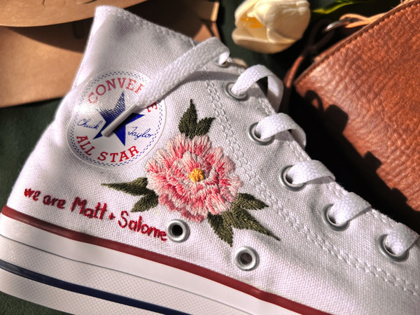 Embroidered ConverseConverse High Tops Custom PeonyPink Flower ConverseCustom Logo FlowersEmbroidered Sneakers - 7.jpg