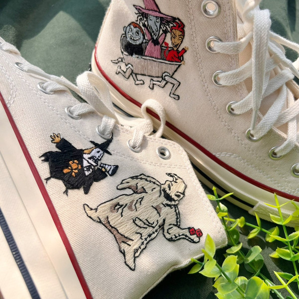 Embroidered ConverseCustom Logo Pumpkin ConverseEmbroidered Halloween Animation And FlowerConverse High Tops Chuck Taylor 1970sGifts - 2.jpg