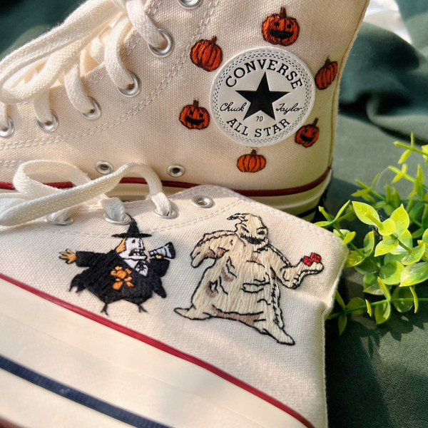 Embroidered ConverseCustom Logo Pumpkin ConverseEmbroidered Halloween Animation And FlowerConverse High Tops Chuck Taylor 1970sGifts - 3.jpg