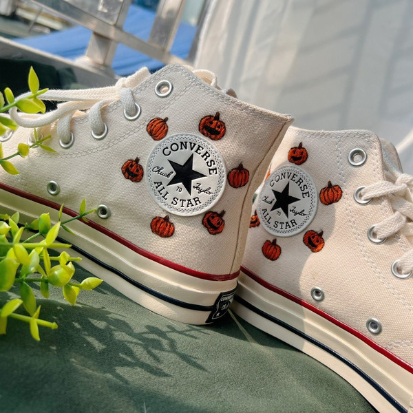 Embroidered ConverseCustom Logo Pumpkin ConverseEmbroidered Halloween Animation And FlowerConverse High Tops Chuck Taylor 1970sGifts - 5.jpg