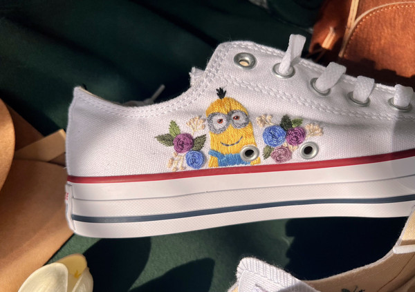 Embroidered ConverseEmbroidered Converse Low TopCustom Converse Dog Flower BearEmbroidered SneakersFlower ConverseGift For Her - 3.jpg