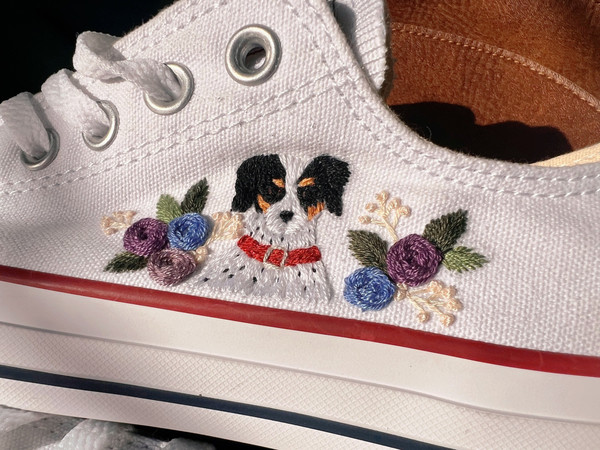 Embroidered ConverseEmbroidered Converse Low TopCustom Converse Dog Flower BearEmbroidered SneakersFlower ConverseGift For Her - 7.jpg