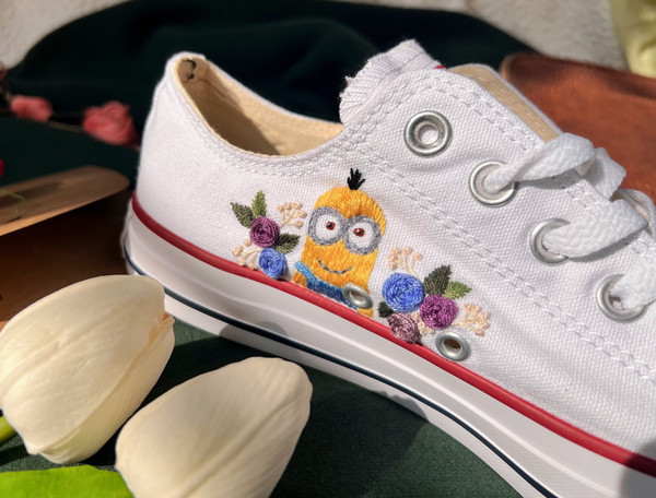Embroidered ConverseEmbroidered Converse Low TopCustom Converse Dog Flower BearEmbroidered SneakersFlower ConverseGift For Her - 8.jpg