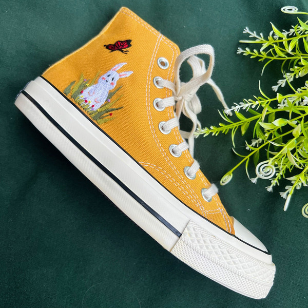 Embroidered ConverseMushroom ConverseEmbroidered Red Mushrooms And Rabbit Butterfly Converse High Tops Chuck Taylor 1970s Mountain Logo - 6.jpg