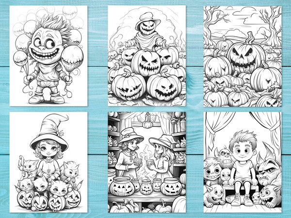 Coloring Pages: Cute and Spooky Adult Coloring Book by Jade Summer 50  Digital Coloring Pages printable, PDF Download 
