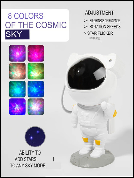 Night light starry sky projector Cosmonaut1.jpg