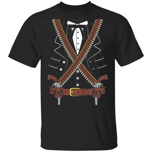 Gunslinger Sheriff With Two Guns Halloween Costume Shirt.jpg